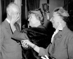 Blind-deaf icon, Keller, meets 34th President, Eisenhower, 1950.