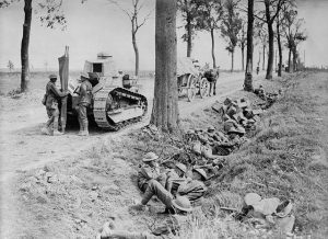 Canadian troops in the vicinity of Arras, along Arras-Cambrai road in September, 1918 