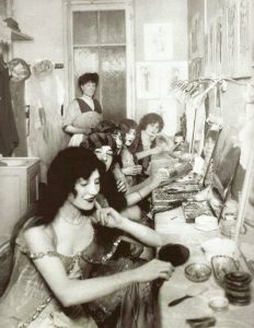 Showgirls in the backstage of the iconic Moulin Rouge, 1924.