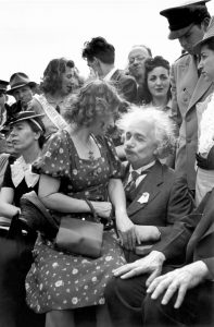 Albert Einstein at the opening of the World's Fair in New York, 1939.