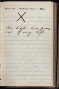 Teddy Roosevelt's diary the day his wife and mother died