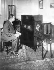 E.F. Alexanderson, showcased early TV at home.