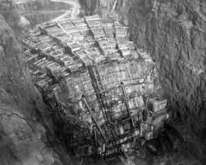 Hoover Dam under construction, February 1934.