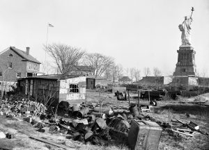 Statue of Liberty on Bedloe's Island, New York in 1948.