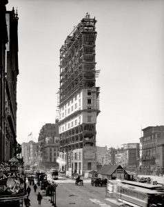 One Times Square building under construction, Times Square, 1903.