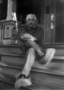 Genius in fuzzy slippers!