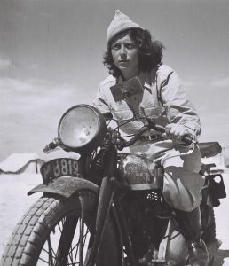 Drora Harehuveni, female dispatch rider of the Haganah, Israel 1948.