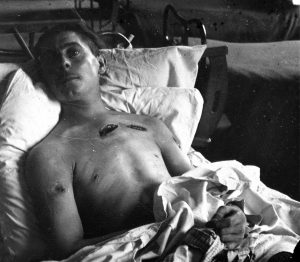 Young soldier recuperating in the American Ambulance Hospital, 1916.