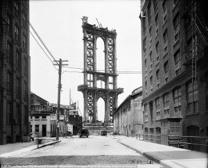 Manhattan Bridge Under Construction, Brooklyn, NY, 1908 