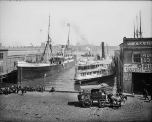 Piers at foot of Wall Street, New York, ca.1900-10 