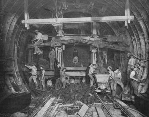 Excavating for the London Underground, London, 1903.