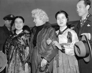 Choi Sun-Hee and Marilyn, both performed for the US troops, 1954.