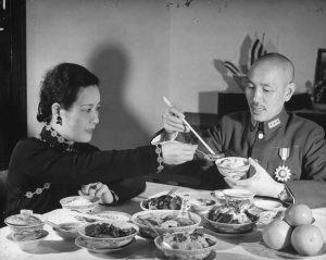 Chiang Kai-Shek eating lunch with his wife, photographed for LIFE, 1941.